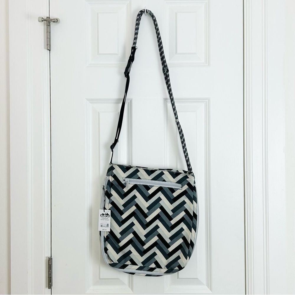 Kavu Sidewinder Stone Parquet Crossbody Bag - Picture 3 of 5